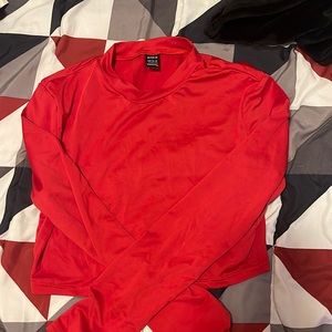 Red long sleeve crop top